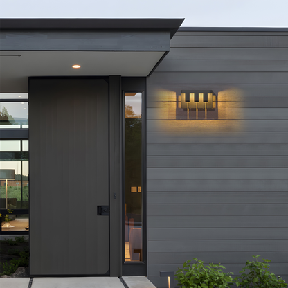 Modern Black 3-Light Outdoor Wall Lamp