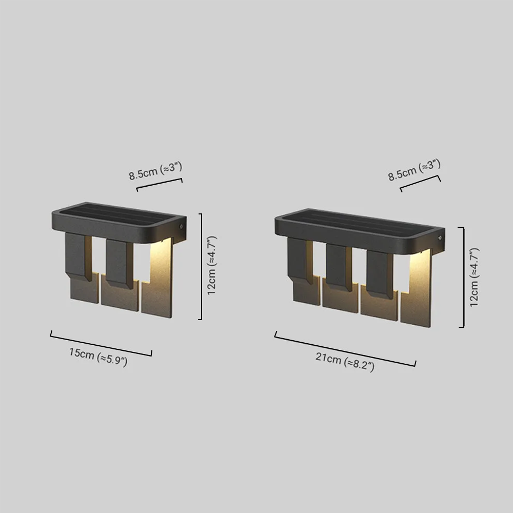 Modern Black Outdoor Wall Lamp Dimension