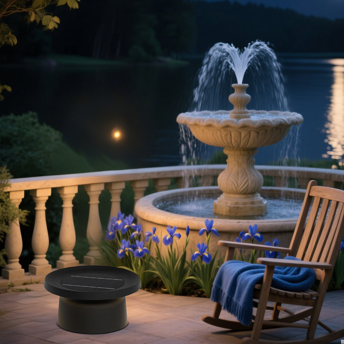 H44cm Modern Black Solar Outdoor Pathway Lamp 