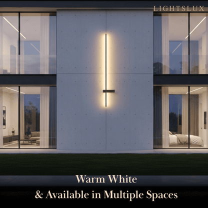 Modern Linear LED Wall Lamp – Black Solar & Sensor Light Outdoor