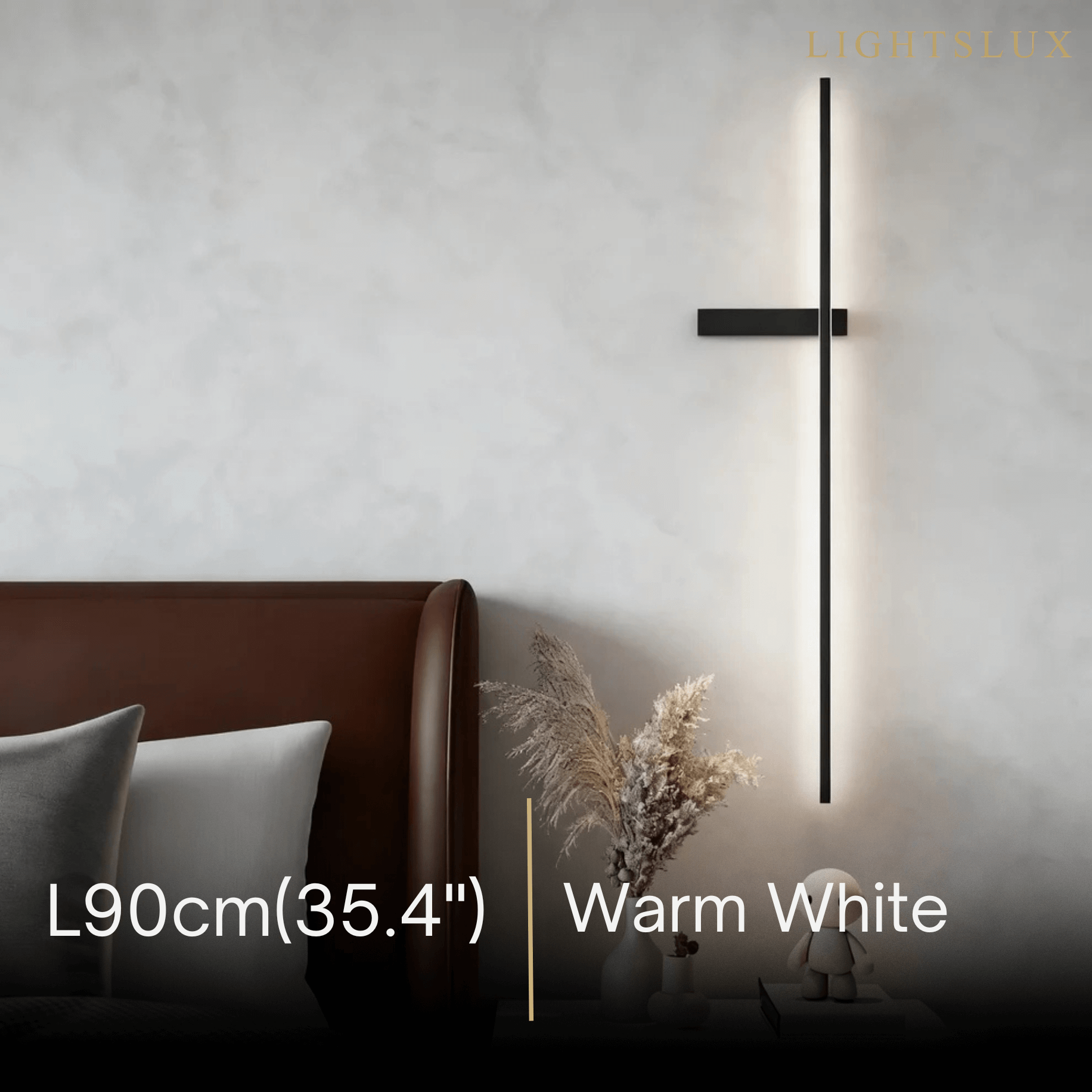 Modern Linear LED Wall Lamp – Black Solar & Sensor Light Outdoor