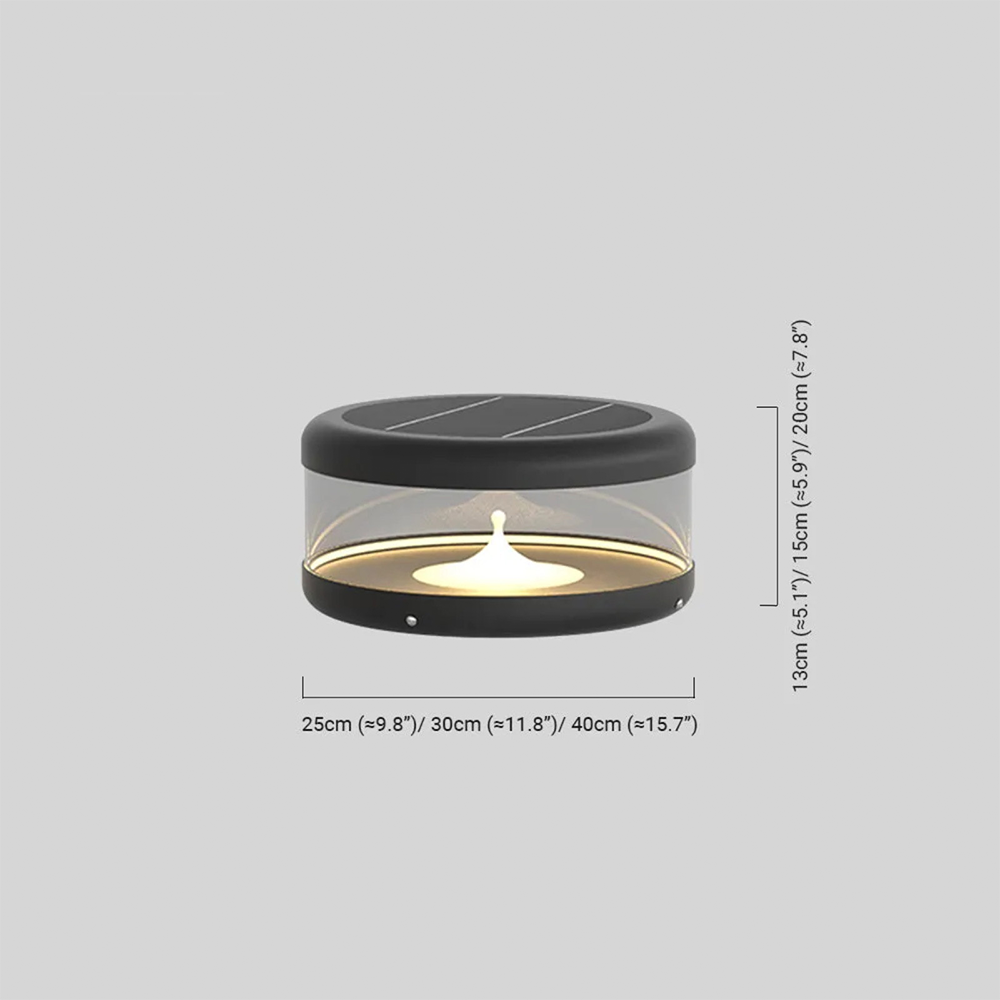 Modern Black Outdoor Pillar Light Dimension