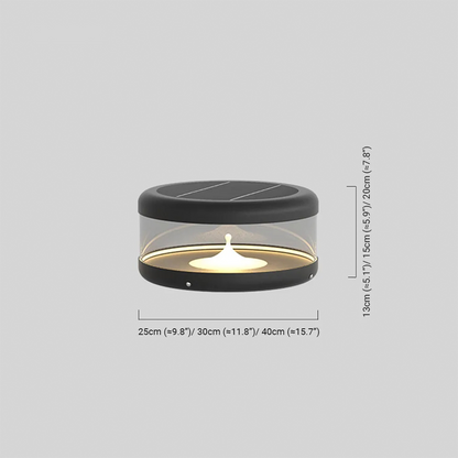 Modern Black Outdoor Pillar Light Dimension