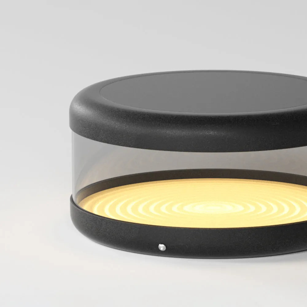 Irondale Modern Black Outdoor Pathway Lights Metal Acrylic Cylindrical Outdoor