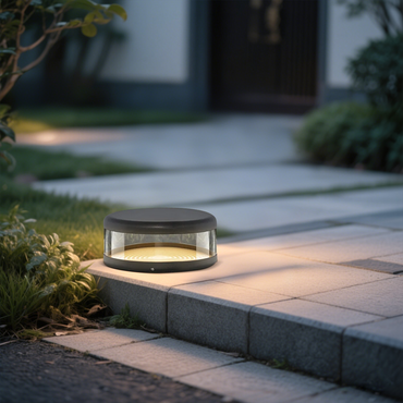 Irondale Modern Black Outdoor Pathway Lights Metal Acrylic Cylindrical Outdoor