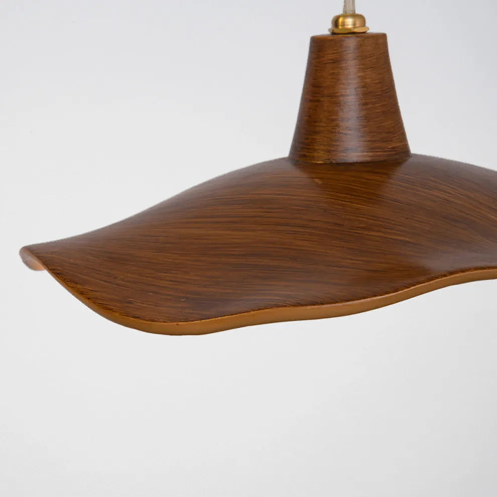 Retro Wave Pendant Light – Mahogany/Resin & Metal