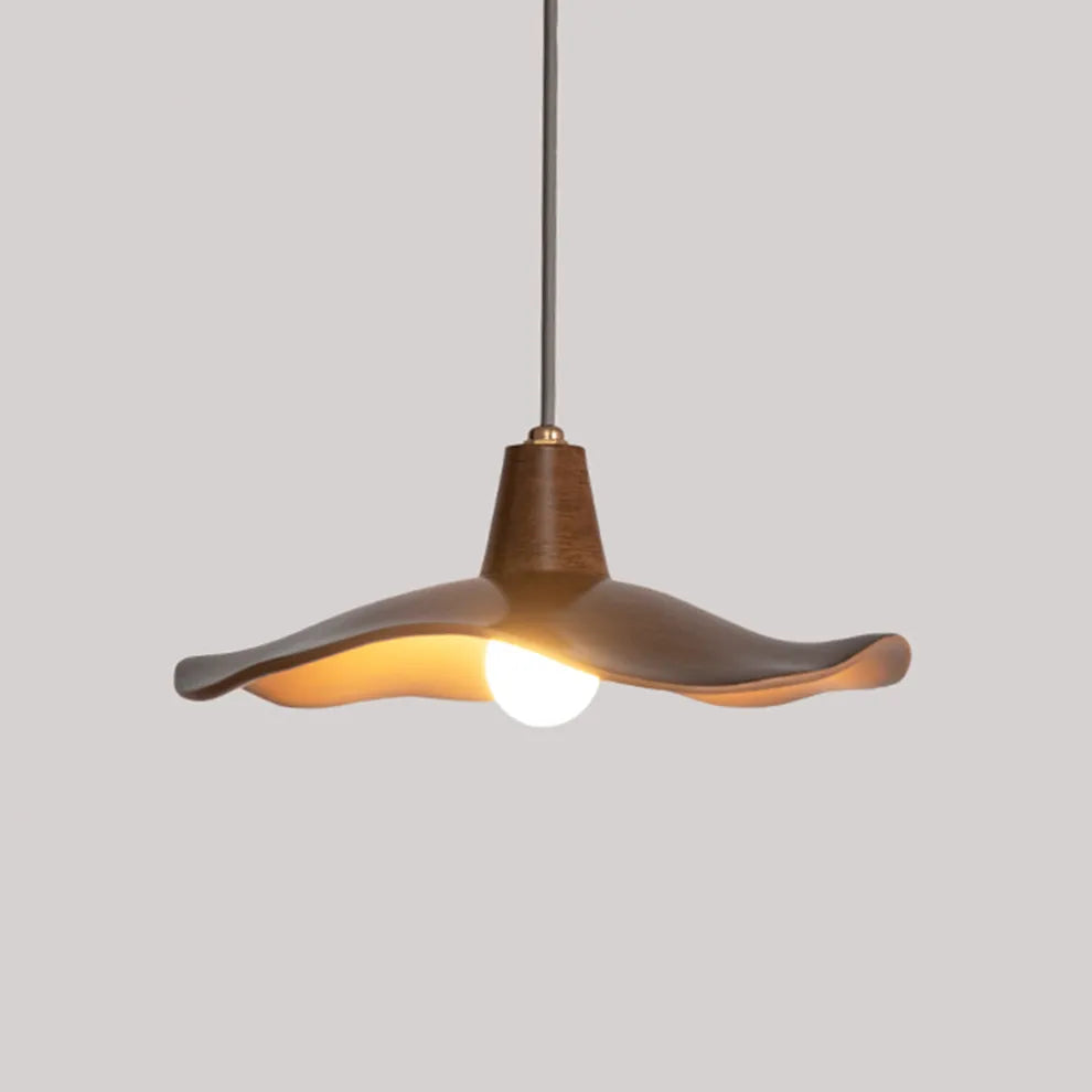 Retro Wave Pendant Light – Mahogany/Resin & Metal
