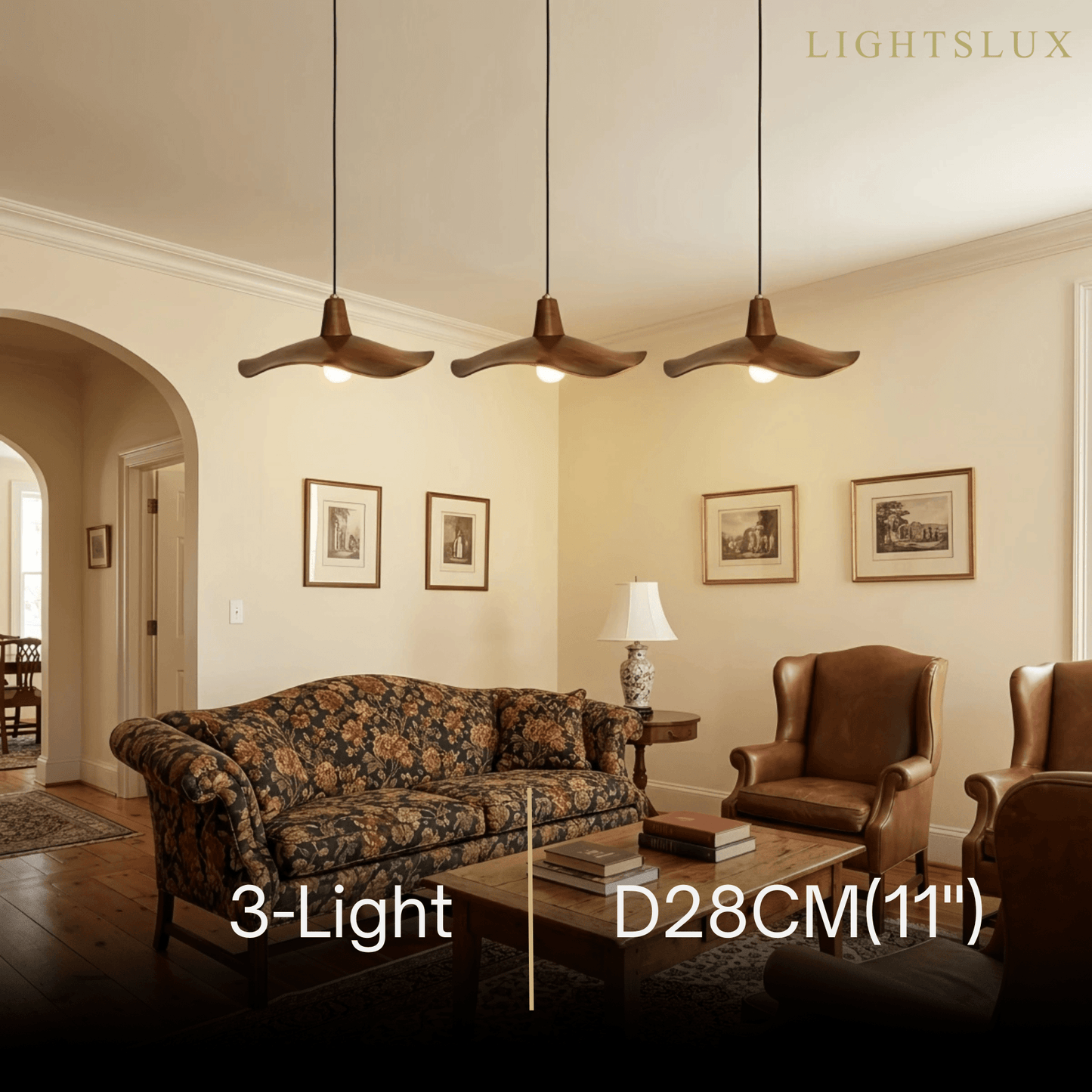 Wave Pendant Light – Mahogany Resin & Metal Design