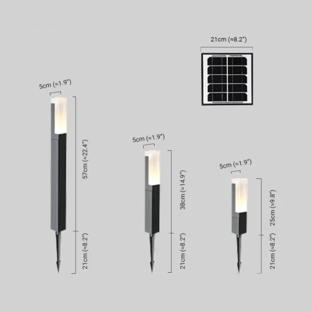 Modern Pathway Lights - Black Metal & Acrylic Rectangular Design for Garden