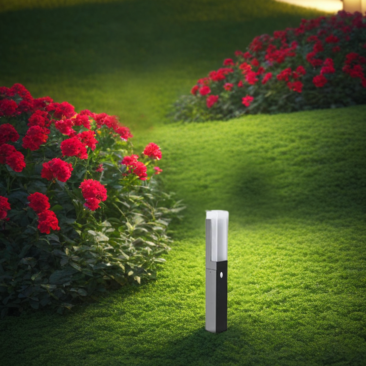 Modern Pathway Lights - Black Metal & Acrylic Rectangular Design for Garden