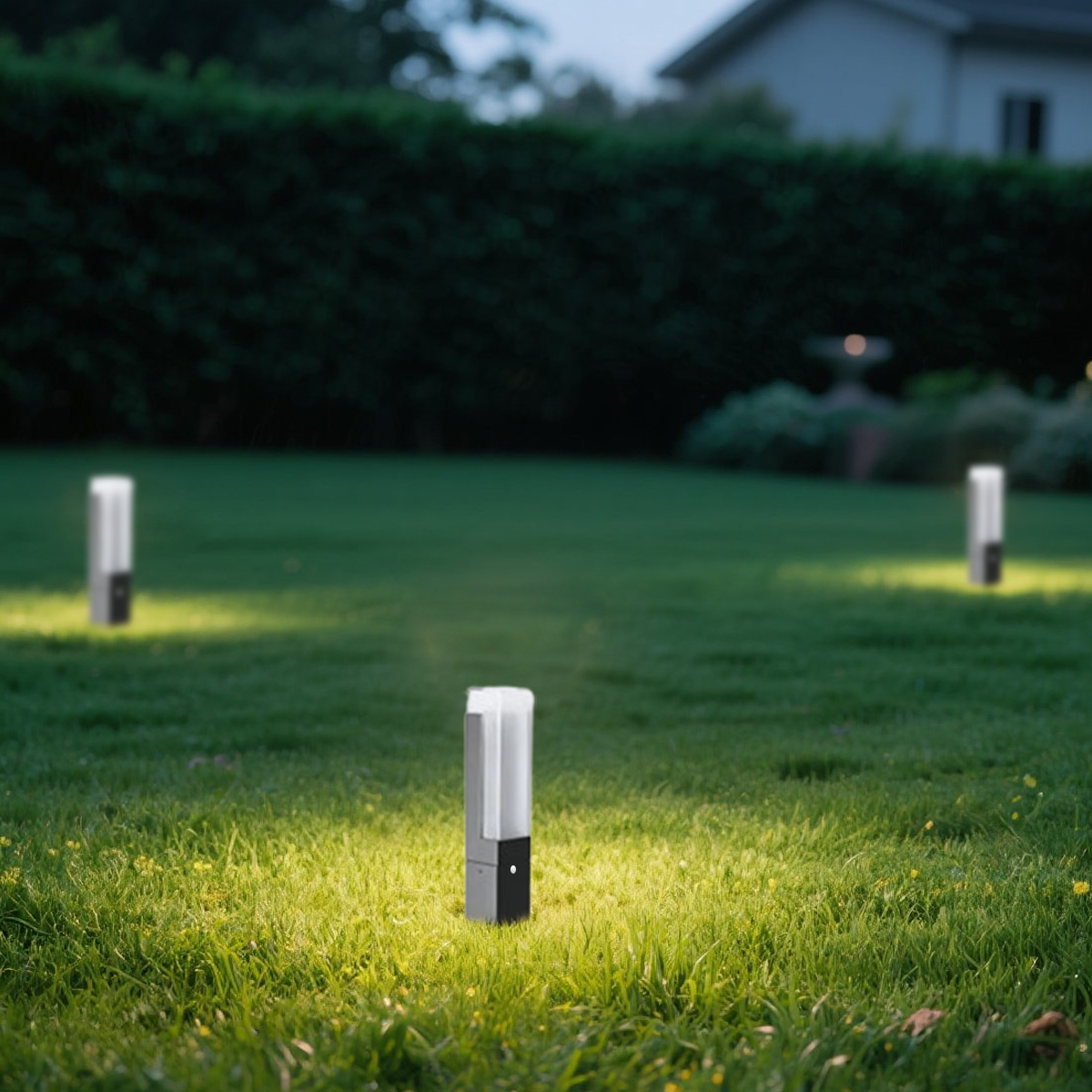 Modern Pathway Lights - Black Metal & Acrylic Rectangular Design for Garden