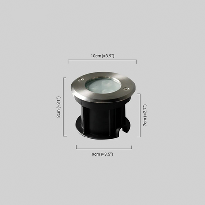 Minimalist Outdoor Ground Lights - Black Metal & Glass Round Design for Garden