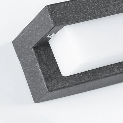 Modern Outdoor Wall Lamp - Black Metal & Acrylic Rectangular Design for Garden