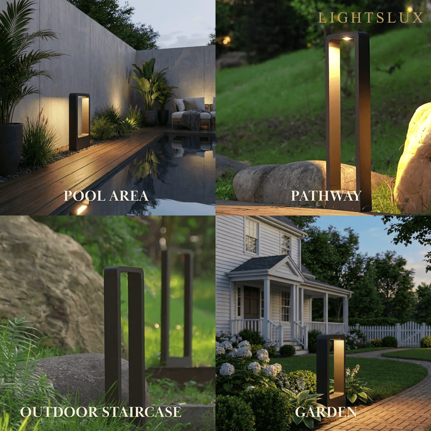 Arcato Modern Black Metal LED Path Light – Outdoor Garden Lighting