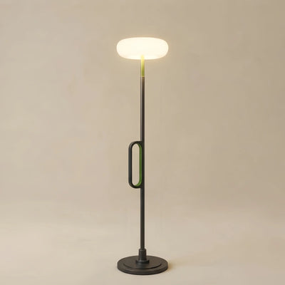 Irondale Modern Outdoor Floor Lamp - Black Metal & Acrylic Bowled Design for Courtyard