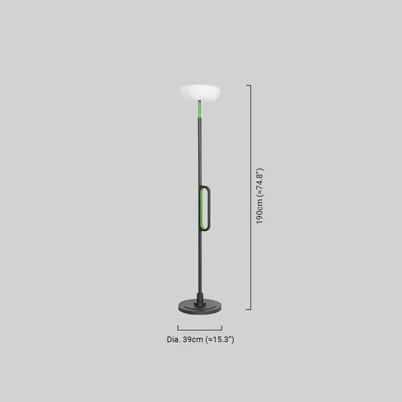 Outdoor Floor Lamp - Black Metal & Acrylic Bowled