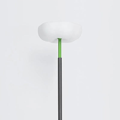 Modern Outdoor Floor Lamp - Black Metal & Acrylic Bowled 