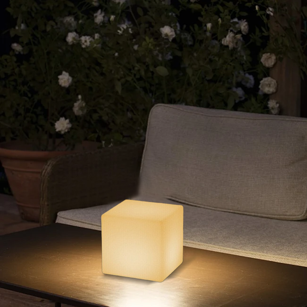 Modern Pathway Lights - White Acrylic Square Design for Garden
