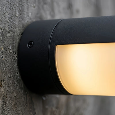 Aplique de pared exterior moderno Irondale - Diseño irregular en metal negro para pared exterior 