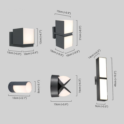 Modern Outdoor Wall Lamp - Black 