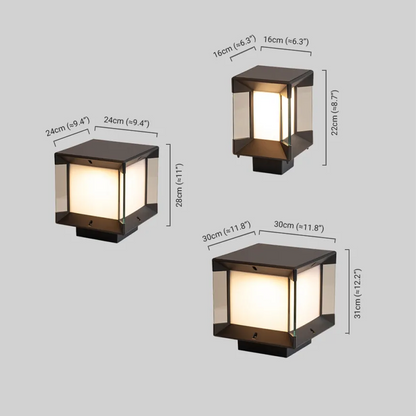Modern Pathway Lights - Black Metal Rectangular/Square Design for Garden