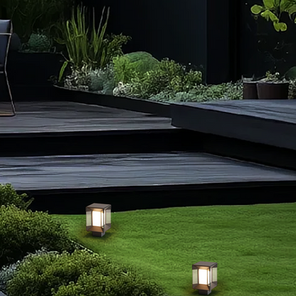Modern Pathway Lights - Black Metal Rectangular Design for Garden