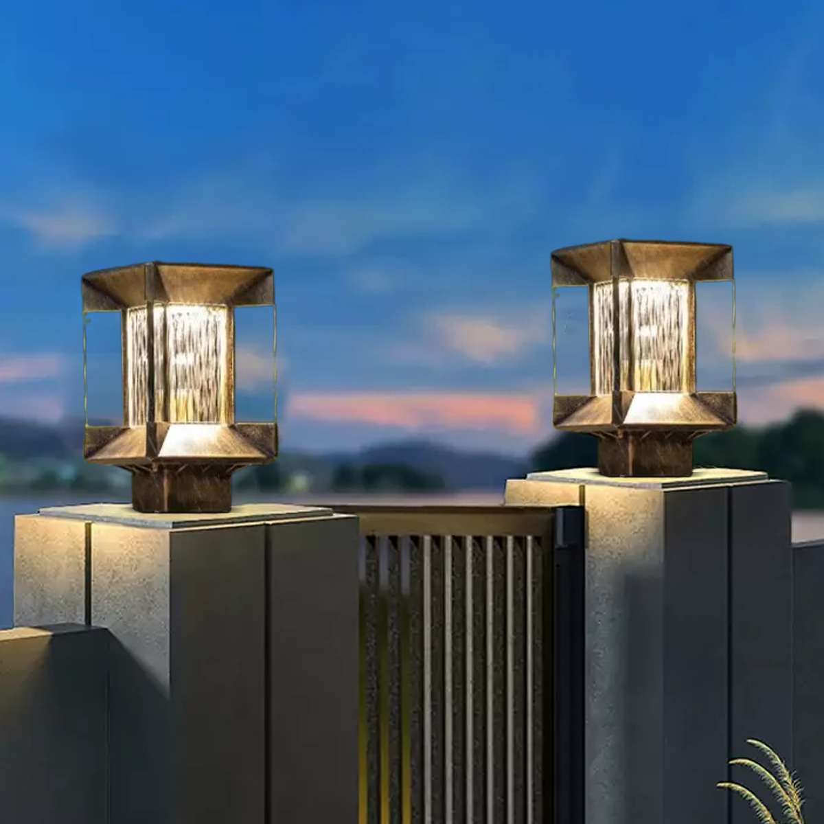 Modern Pathway Lights - Black Metal Rectangular Design for Garden