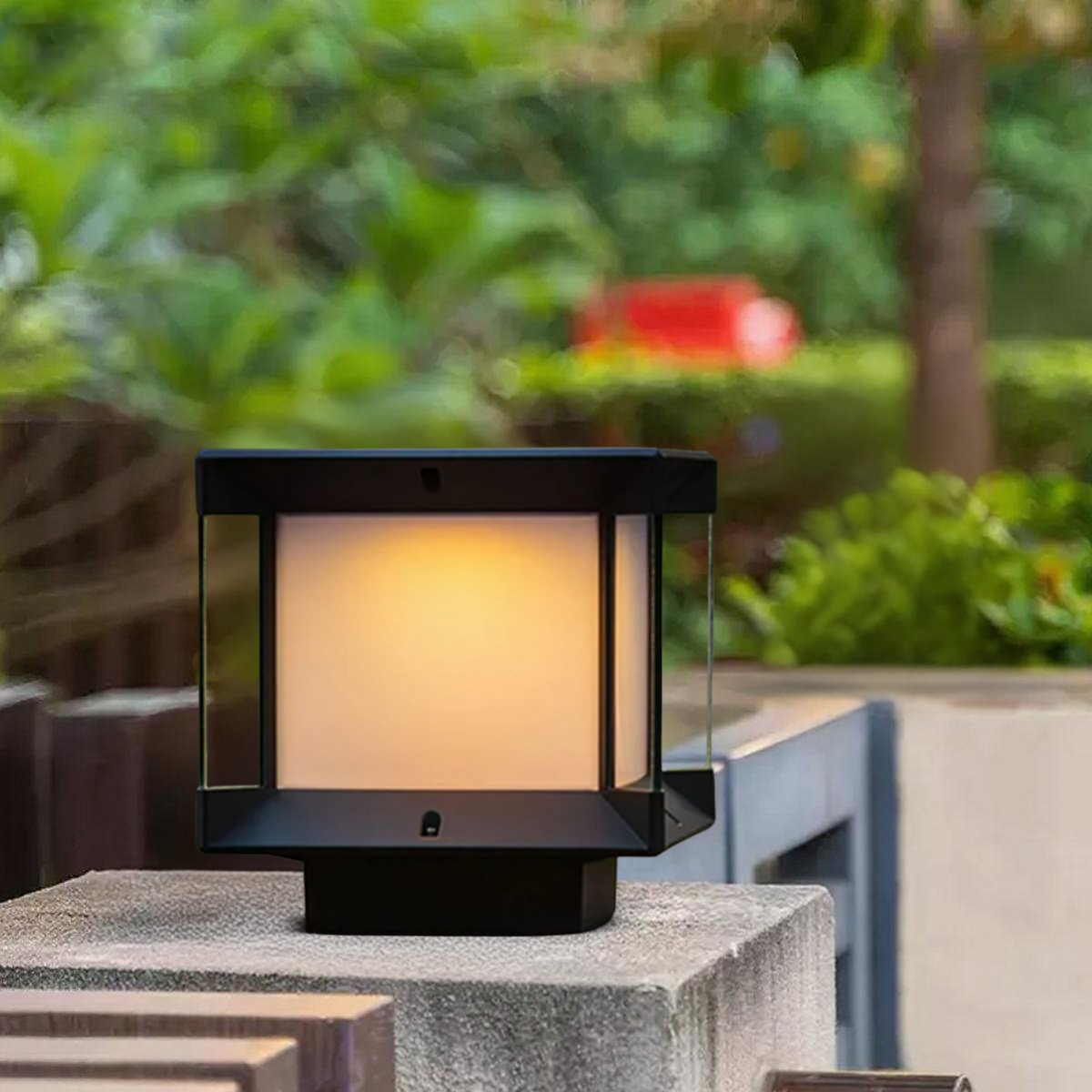 Modern Pathway Lights - Black Metal Rectangular Design for Garden
