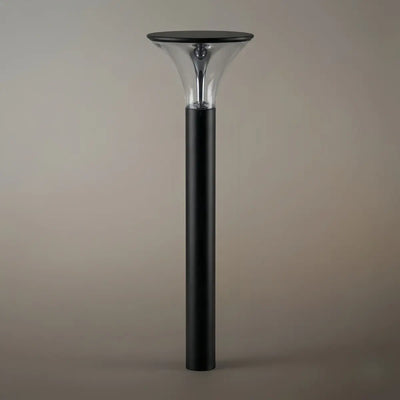 Arcato Modern Cylindrical Pathway Light – Black Metal/Acrylic Solar Outdoor Lamp