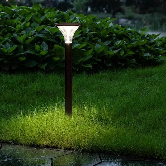 Arcato Modern Cylindrical Pathway Light – Black Metal/Acrylic Solar Outdoor Lamp