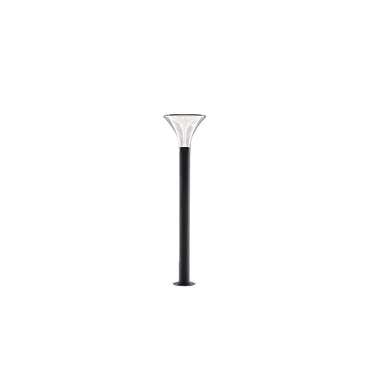 Arcato Modern Cylindrical Pathway Light – Black Metal/Acrylic Solar Outdoor Lamp