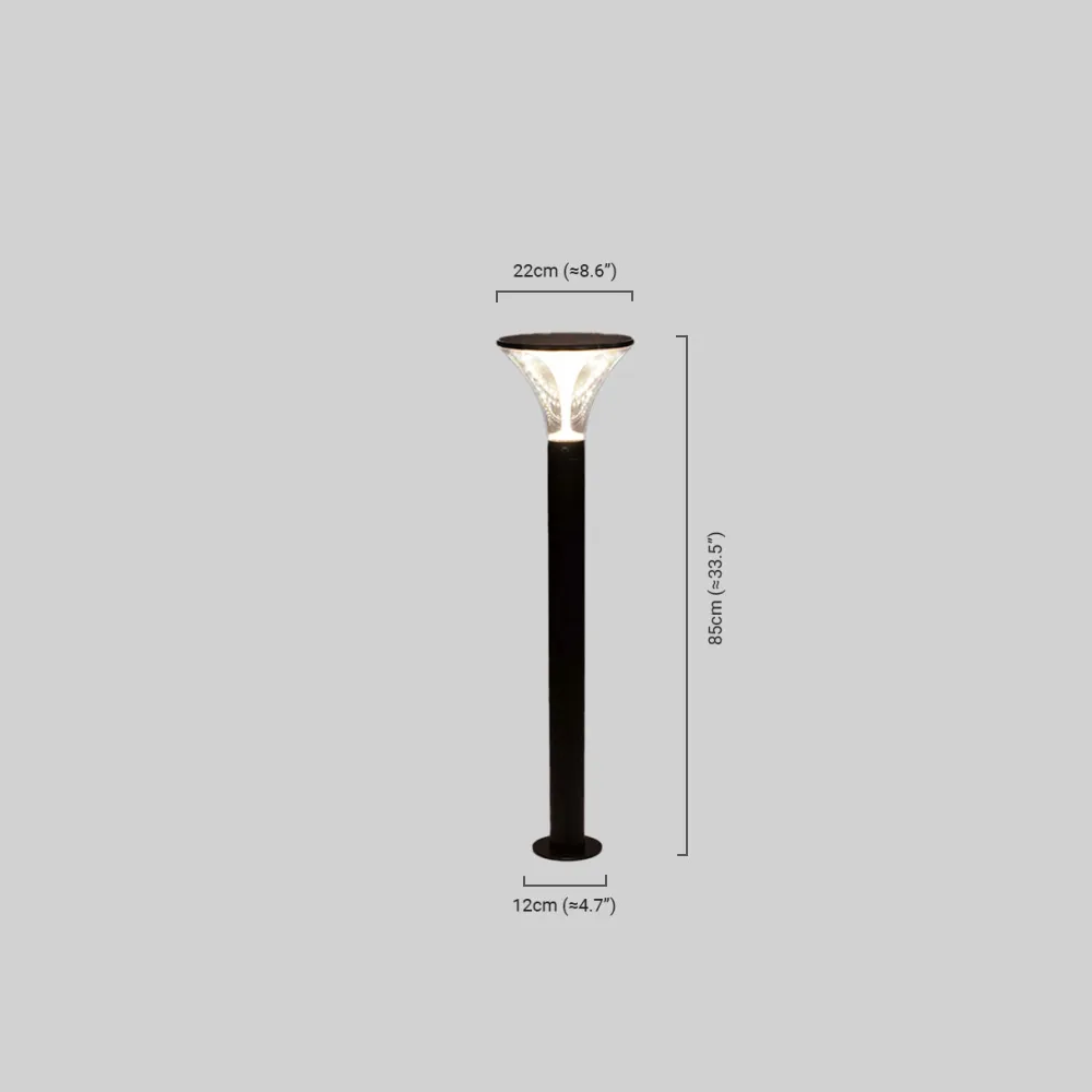 Modern Cylindrical Pathway Light – Black Metal/Acrylic Outdoor Lamp