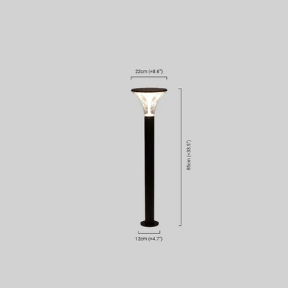 Modern Cylindrical Pathway Light – Black Metal/Acrylic Outdoor Lamp