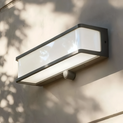 Lunara Modern Solar LED Outdoor Wall Lamp – Waterproof Sensor Light for Courtyard