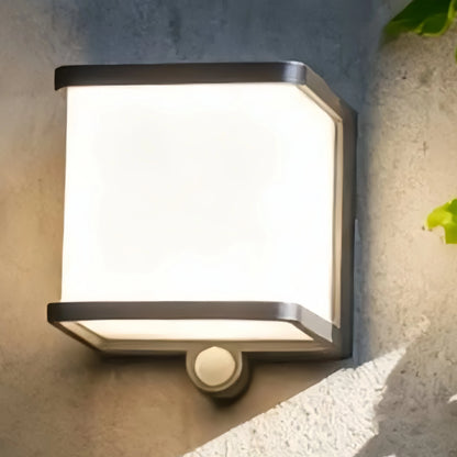Lunara Modern Solar LED Outdoor Wall Lamp – Waterproof Sensor Light for Courtyard