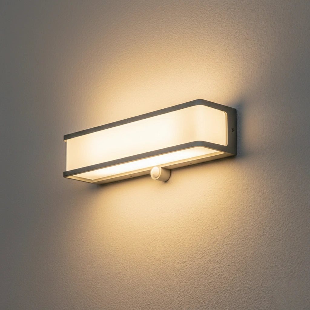 Lámpara de pared exterior Lunara - Moderna, LED con sensor solar e impermeable
