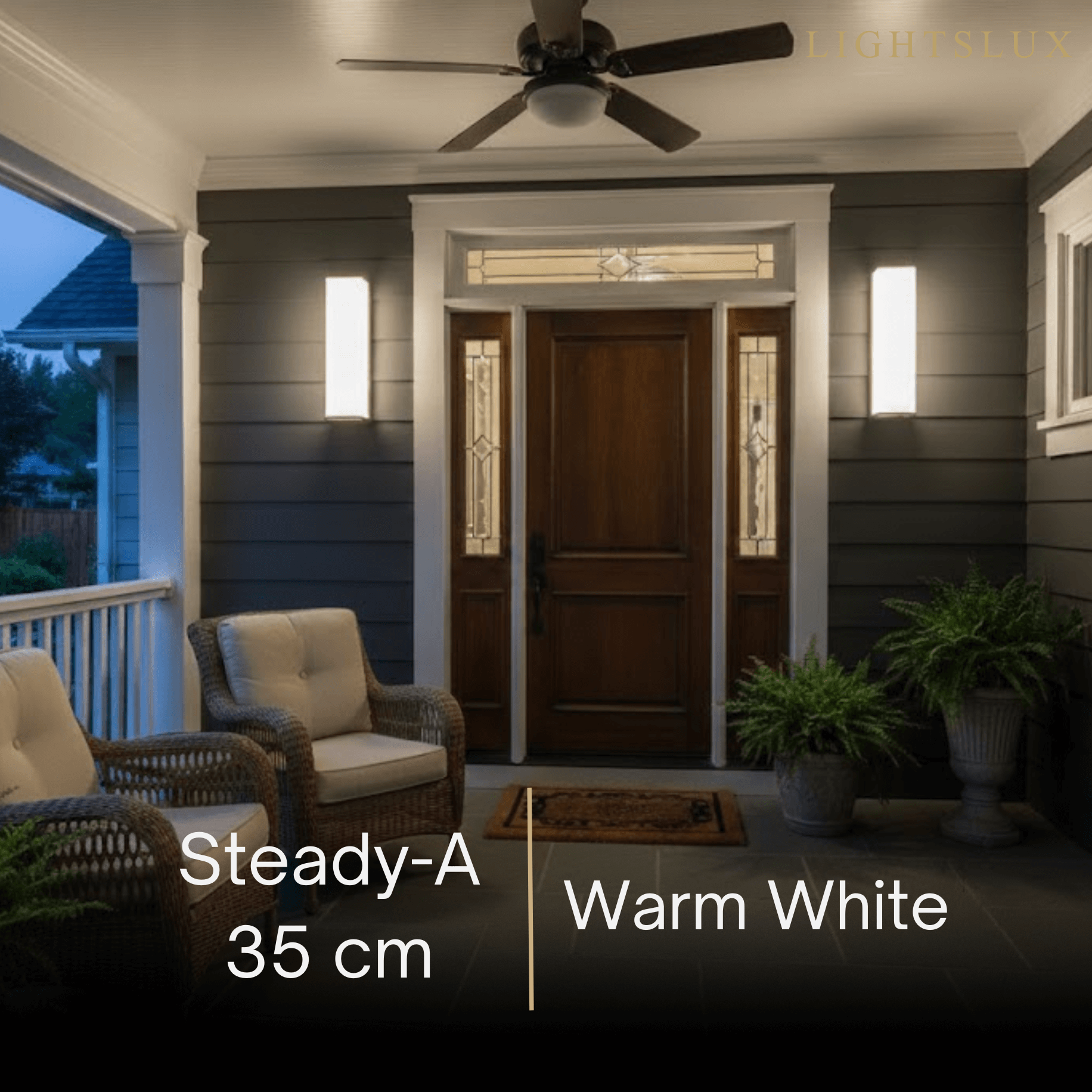 Lunara Modern Solar LED Outdoor Wall Lamp – Waterproof Sensor Light for Courtyard