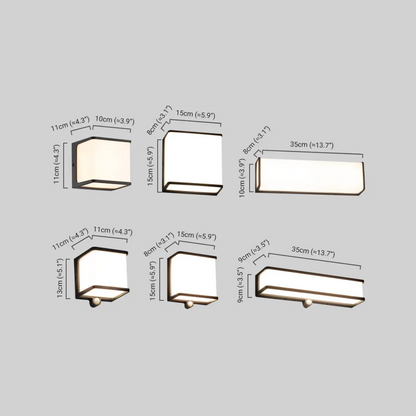 Modern Outdoor Wall Lamp Rectangular Size