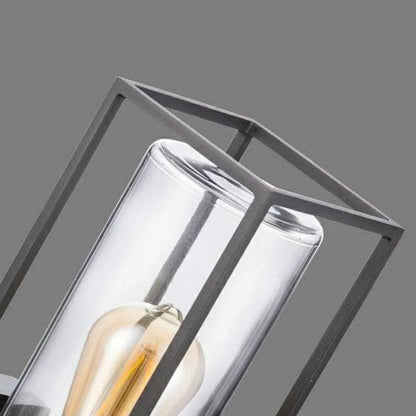 Vintage Outdoor Wall Lamp - Black Metal & Glass