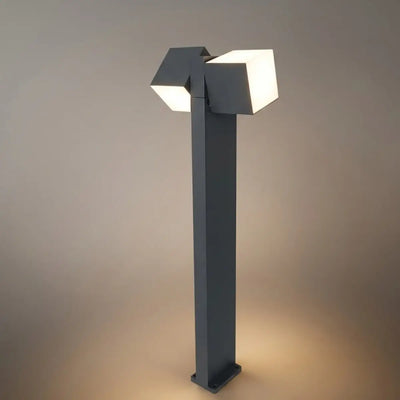 Stellar Minimalist Geometric Pathway Lamp – Black Metal Outdoor Light