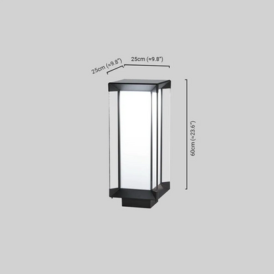 Arcato Modern Outdoor Floor Lamp - Black Cuboid Metal & Glass with RGB Lighting