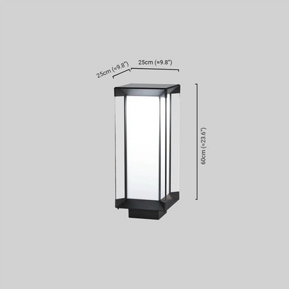 Arcato Modern Outdoor Floor Lamp - Black Cuboid Metal & Glass with RGB Lighting