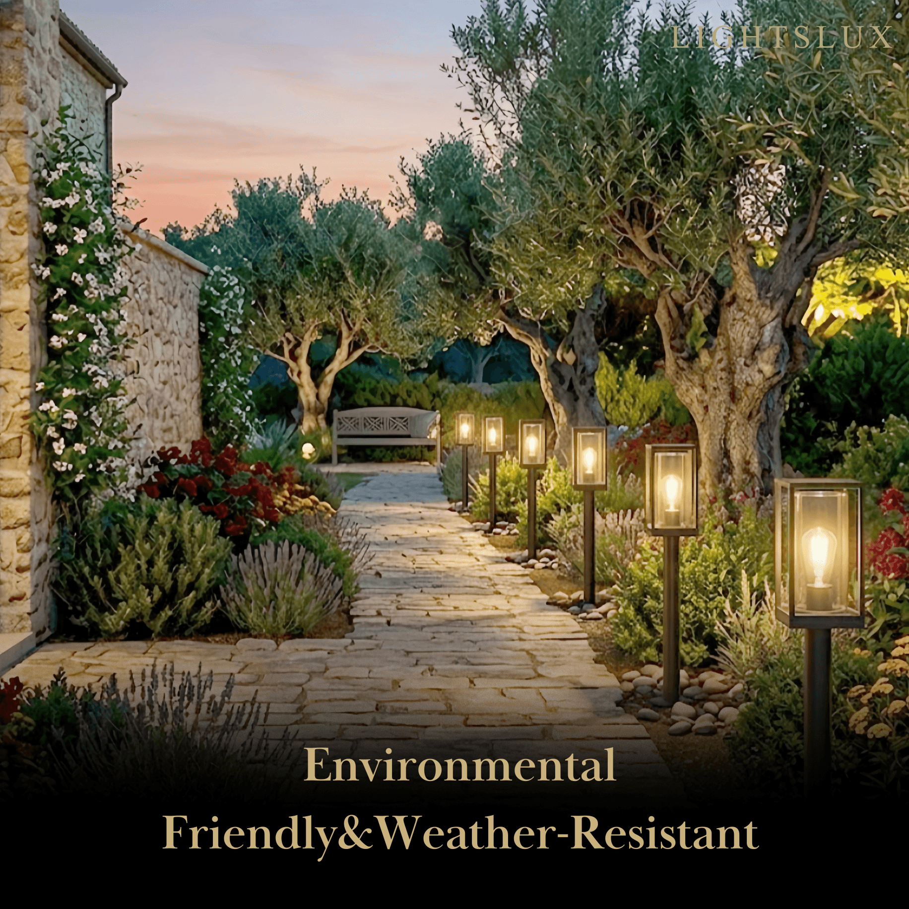 Industrial Modern Rectangular Outdoor Pathway Light