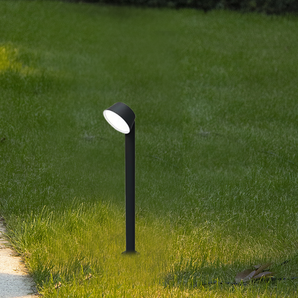 Industrial Outdoor Pathway Light - Black Metal Irregular Design for Patio