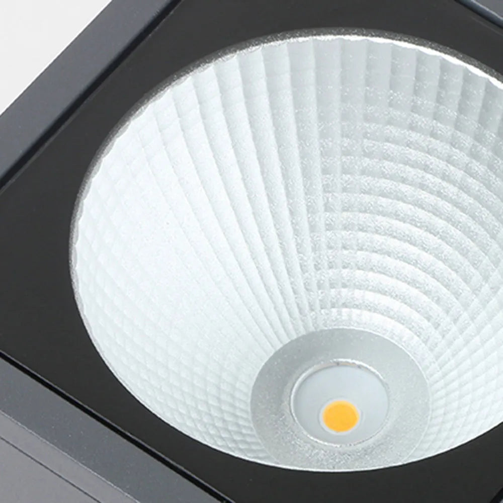 Industrial Outdoor Ceiling Light - Grey  Metal Glass Square Design for Patio