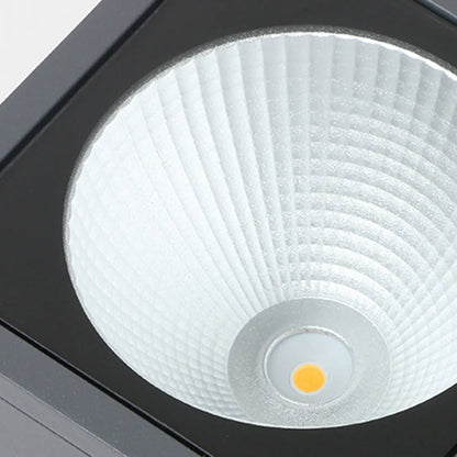 Industrial Outdoor Ceiling Light - Grey  Metal Glass Square Design for Patio