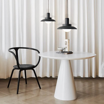 Modern Outdoor Pendant Light - Grey Metal Hooded Design 