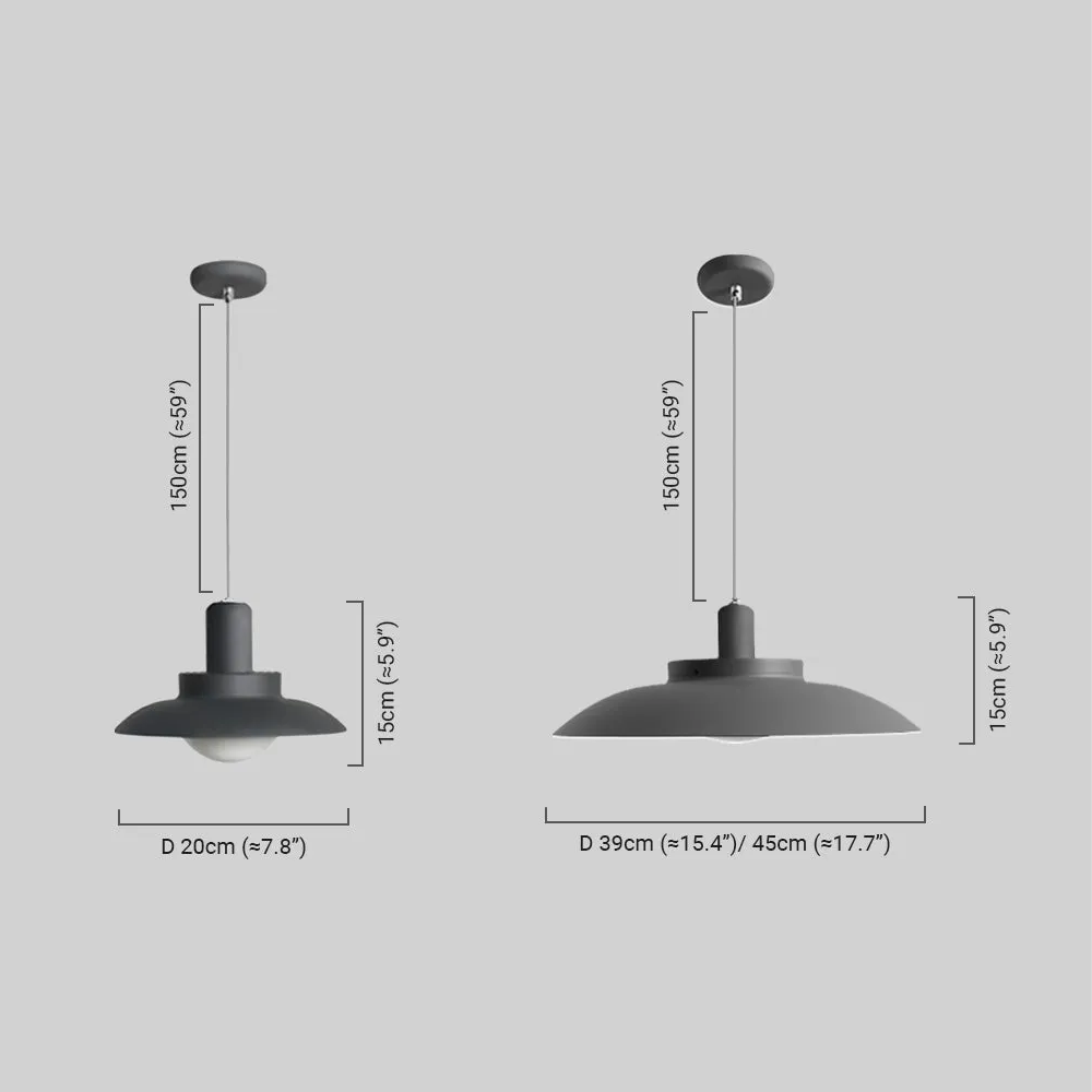 Modern Outdoor Pendant Light - Grey Metal Hooded Design for Courtyard