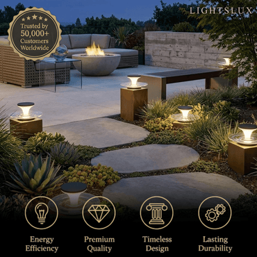 Stellar Modern Solar Outdoor Ground Lamp - Round