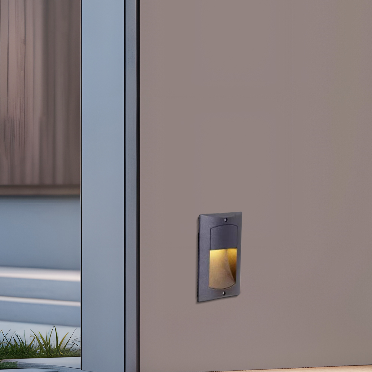 Modern Rectangular Outdoor Deck Step Light